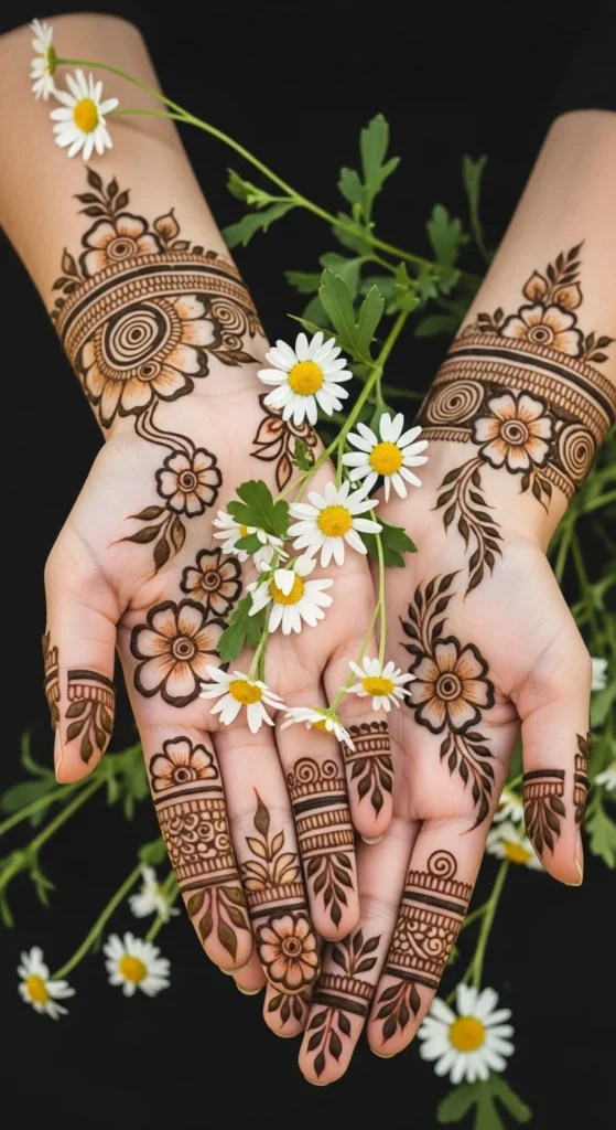 Leafy Stems and Daisies