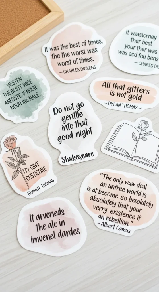 Literary Quote Stickers