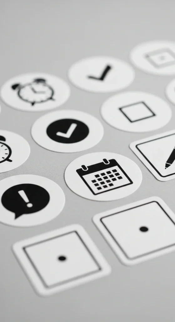 Minimalist Black-and-White Stickers