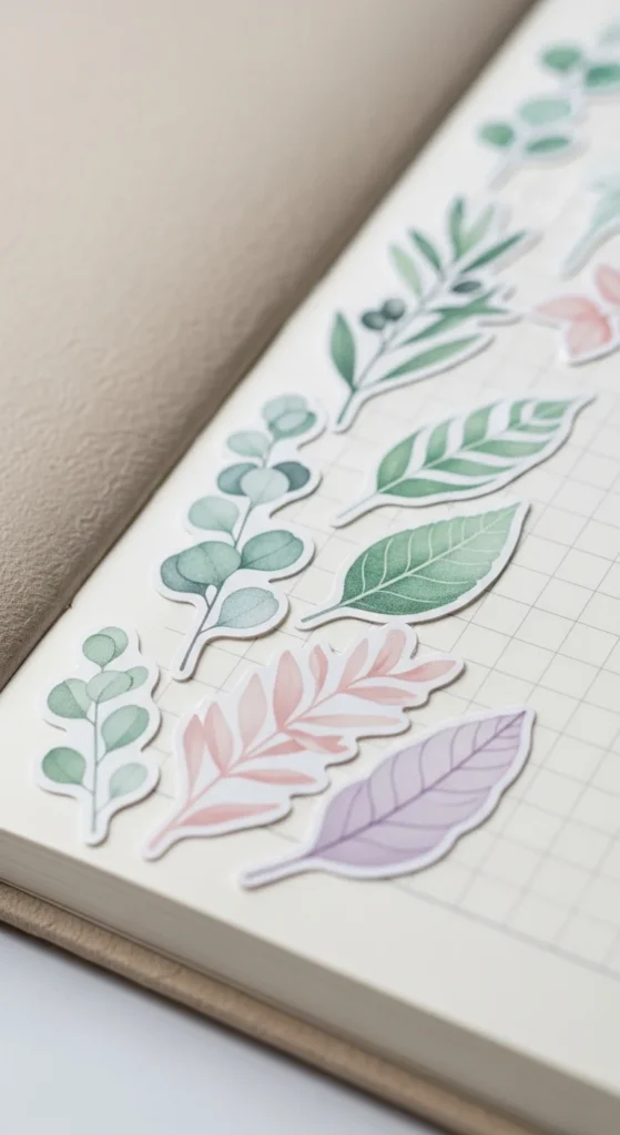 Minimalist Leaf Stickers