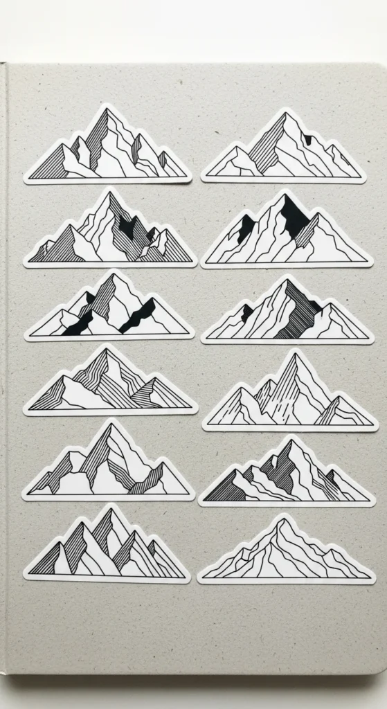 Minimalist Mountain Stickers