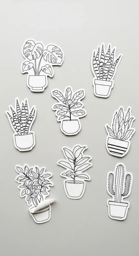Minimalist Plant Stickers
