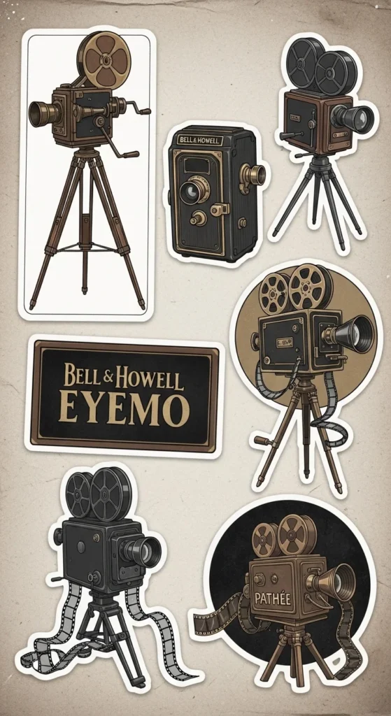 Old Movie Camera Stickers