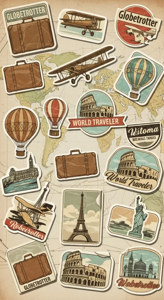 Old-School Travel Stickers