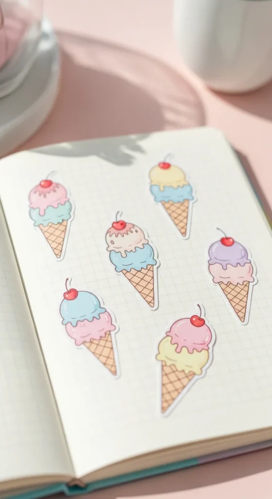 Pastel Ice Cream Cones