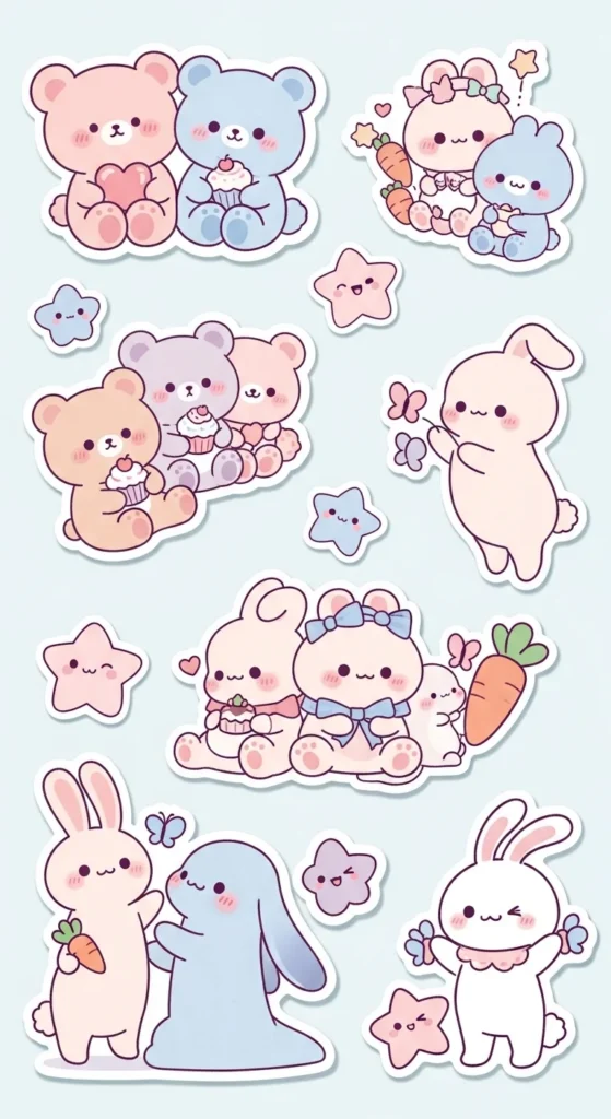 Pastel Kawaii Characters