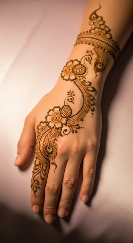 Peacock-Inspired Floral Design