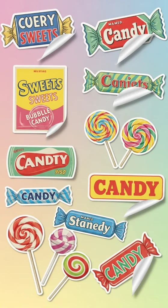Retro Candy Stickers