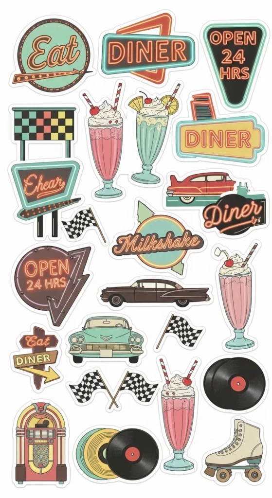 Retro Diner Stickers