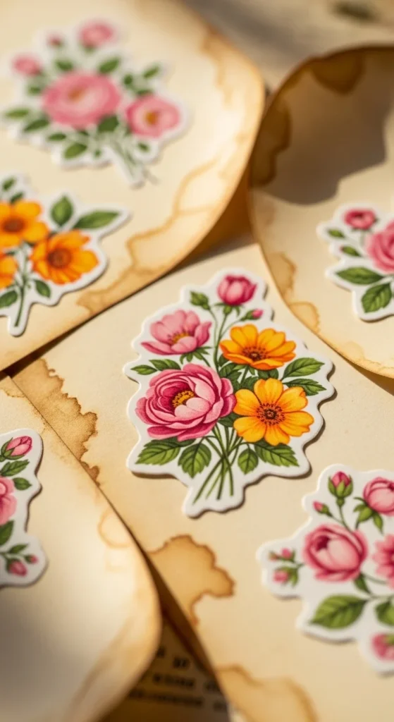 Retro Floral Stickers