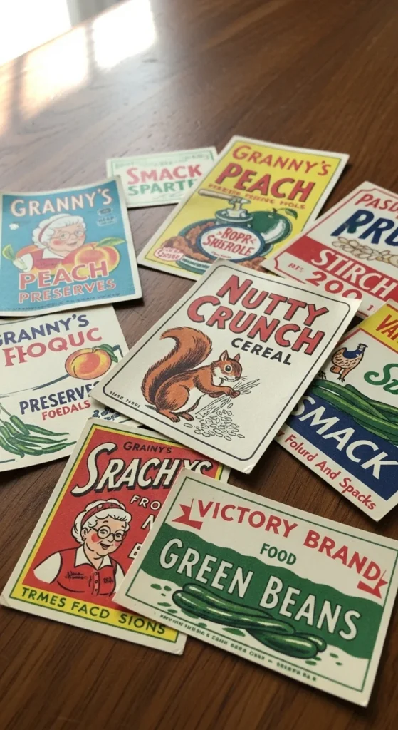 Retro Food Labels Stickers