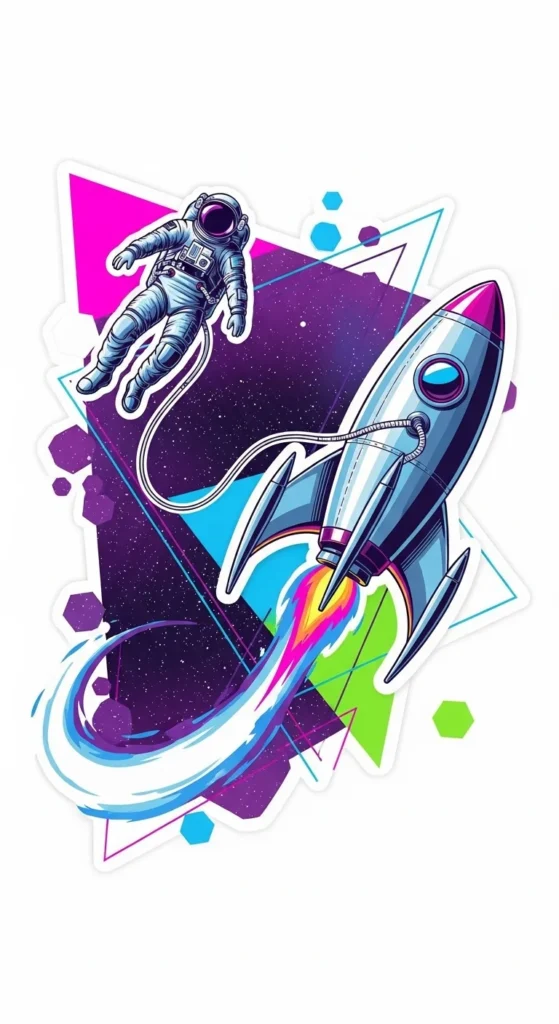 Retro Space Stickers
