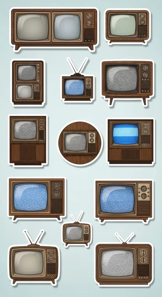 Retro Televisions Stickers
