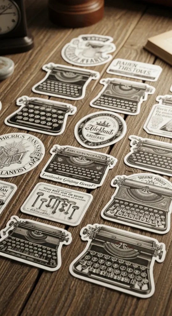 Retro Typewriter Stickers