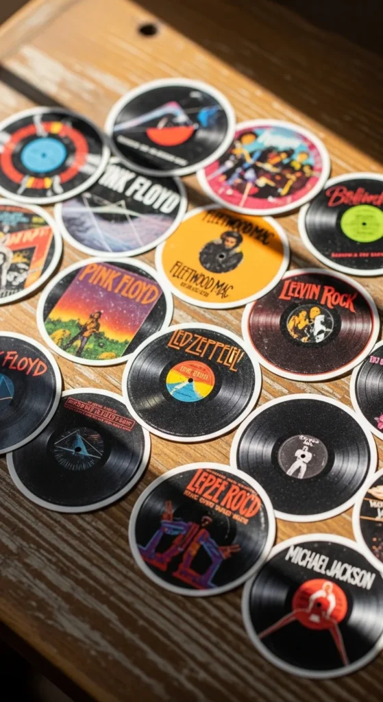 Retro Vinyl Record Stickers