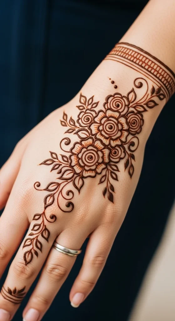 Rose Motif Mehndi