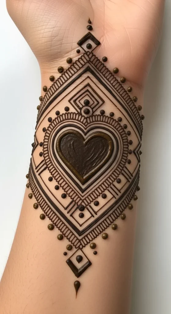 Simple Heart Design with Geometric Accents