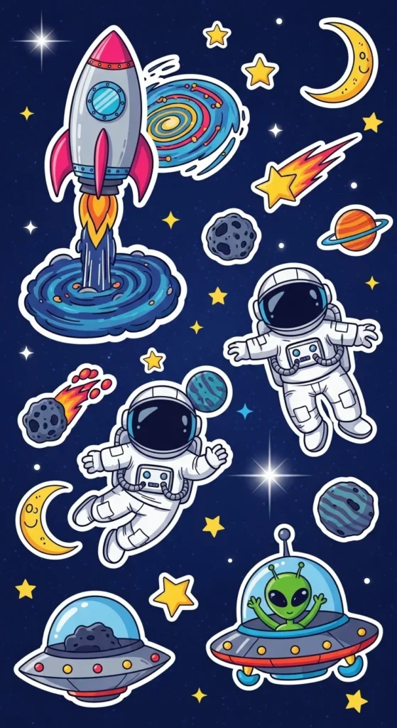 Space Adventure Stickers