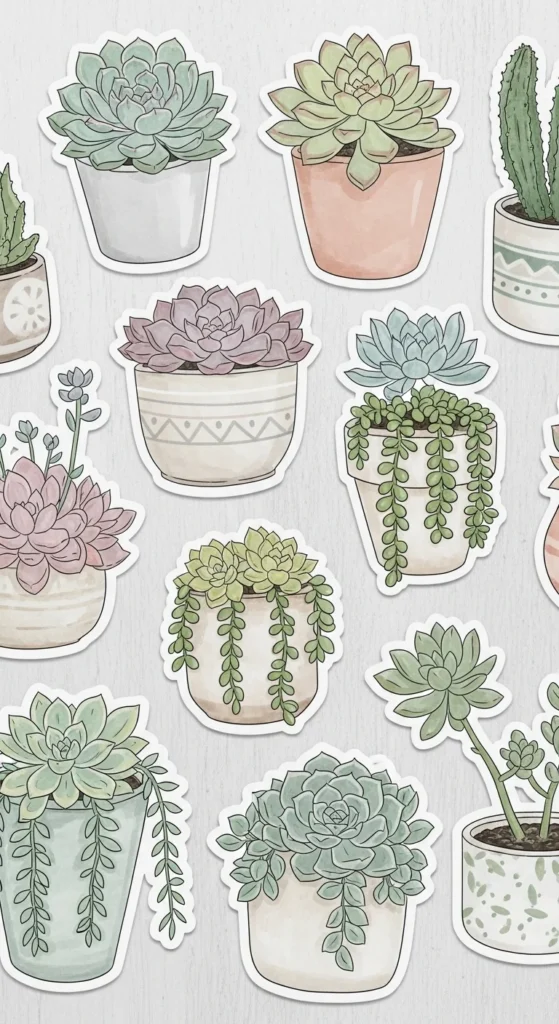 Succulent Plant Stickers
