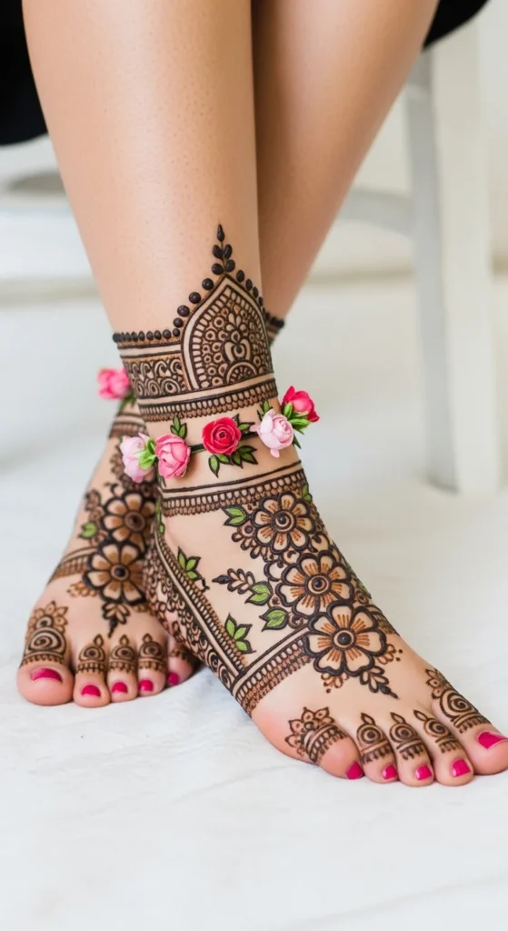 Tiny Florals Along the Ankles