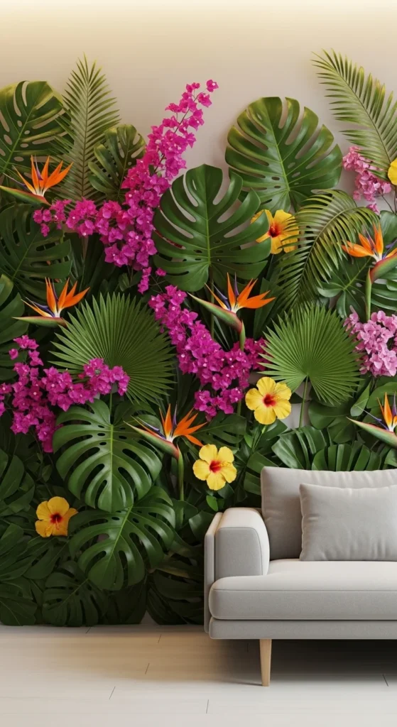 Tropical Leaves and Flowers
