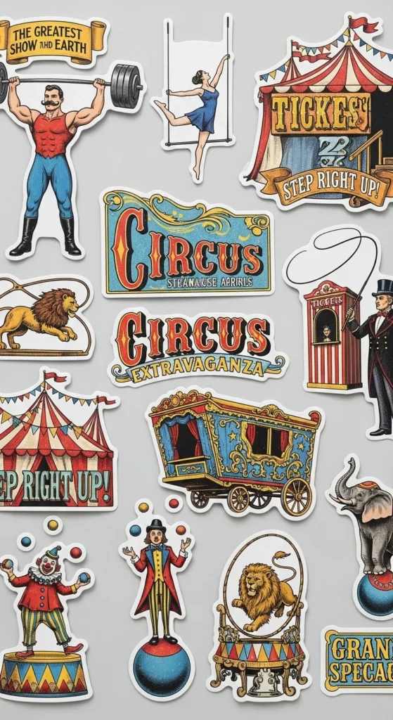 Vintage Circus Stickers
