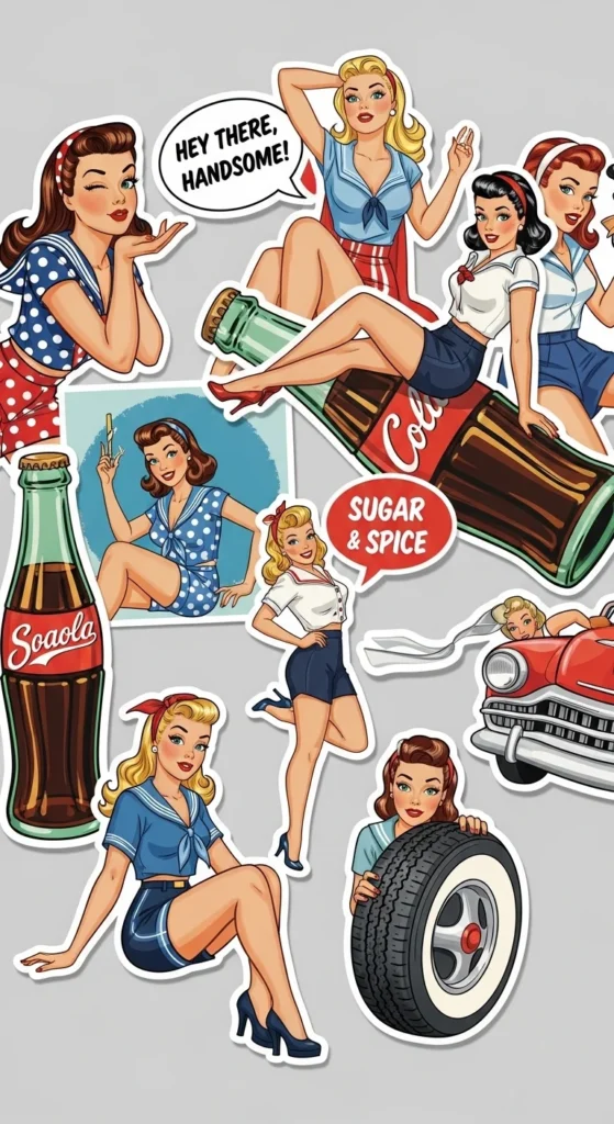 Vintage Pin-Up Stickers