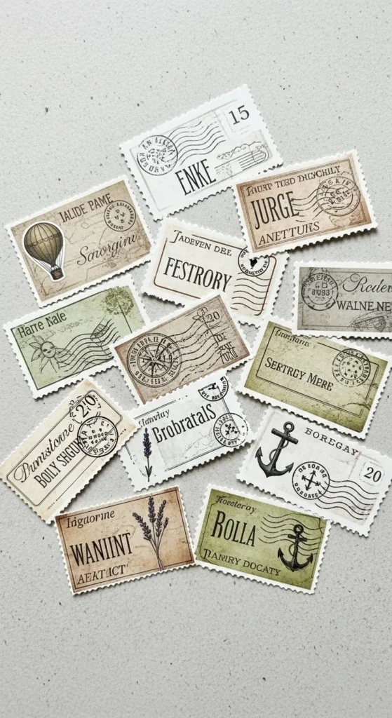 Vintage Postage Stamp Stickers