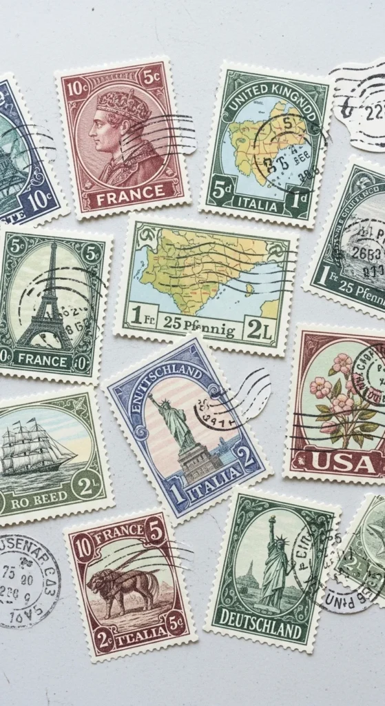 Vintage Postage Stamp Stickers