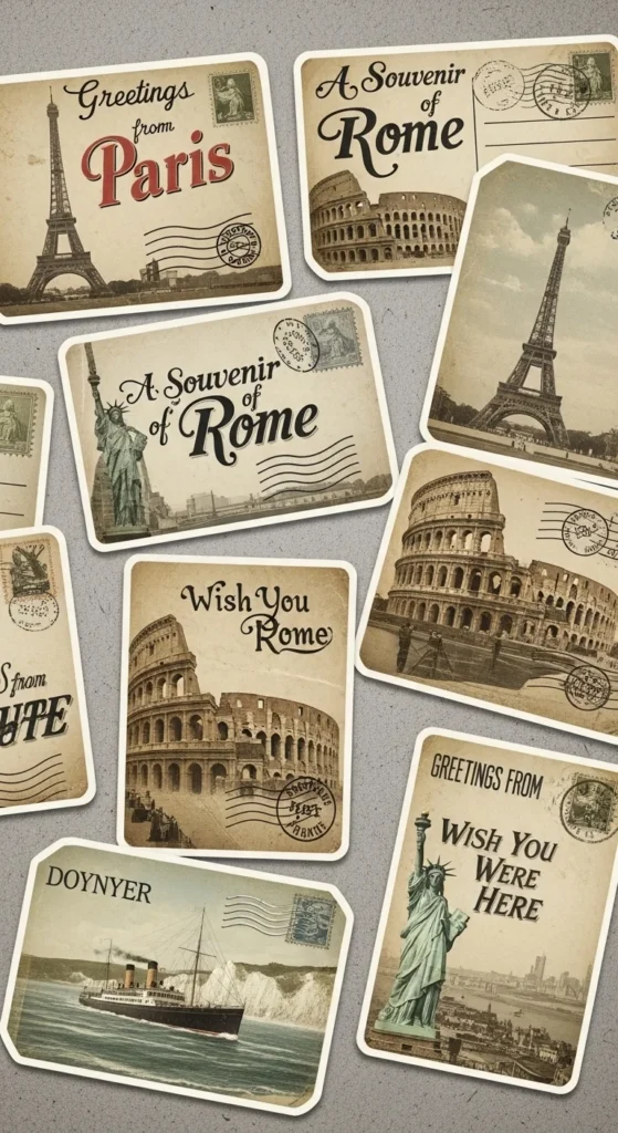 Vintage Postcard Stickers