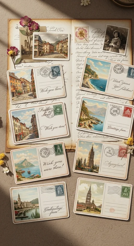 Vintage Postcard Stickers