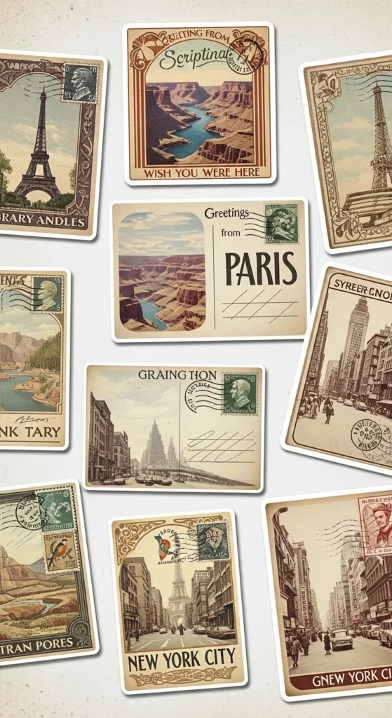 Vintage Postcard Stickers