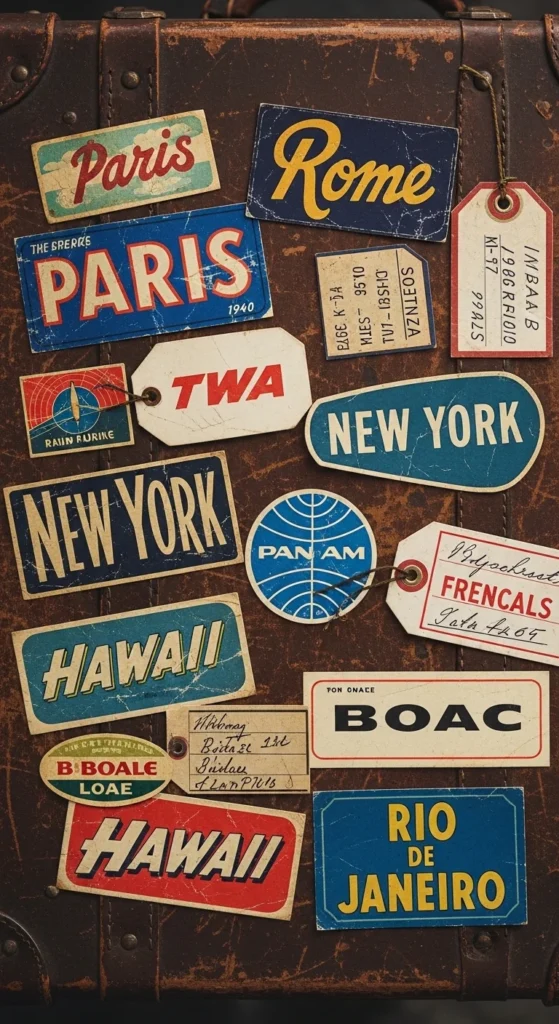 Vintage Travel Luggage Stickers