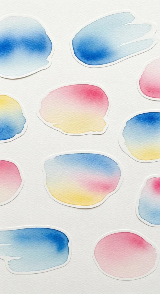 Watercolor Brush Stroke Stickers