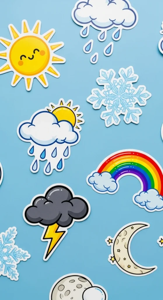 Weather-Themed Stickers