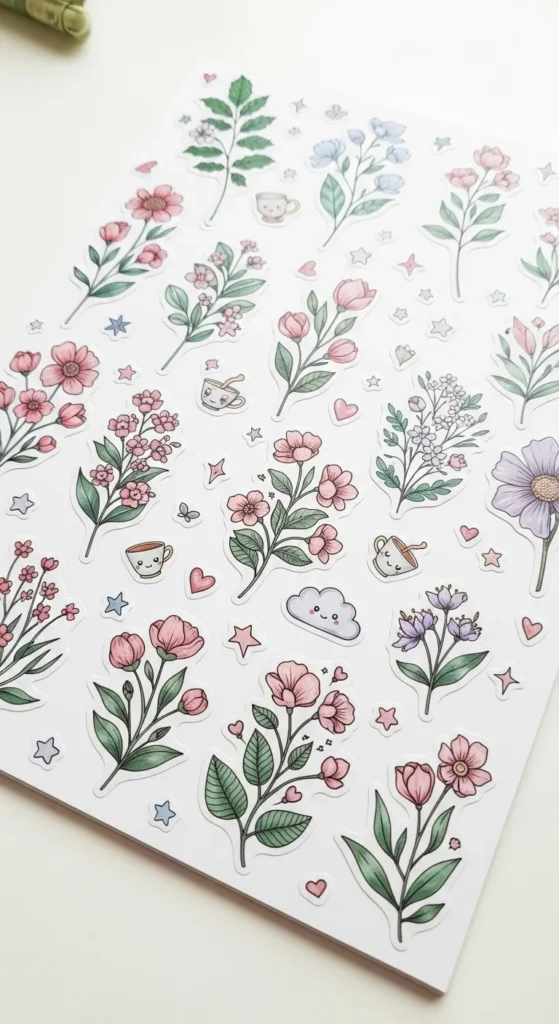 aesthetic bullet journal stickers