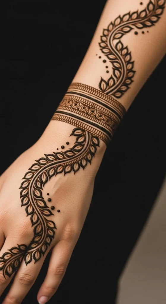 leafy mehndi design