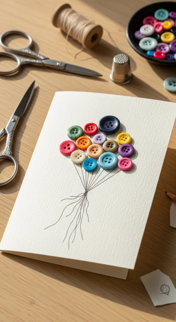 Balloon String Button Card