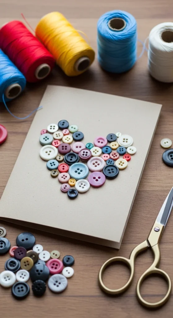 Button Heart Card