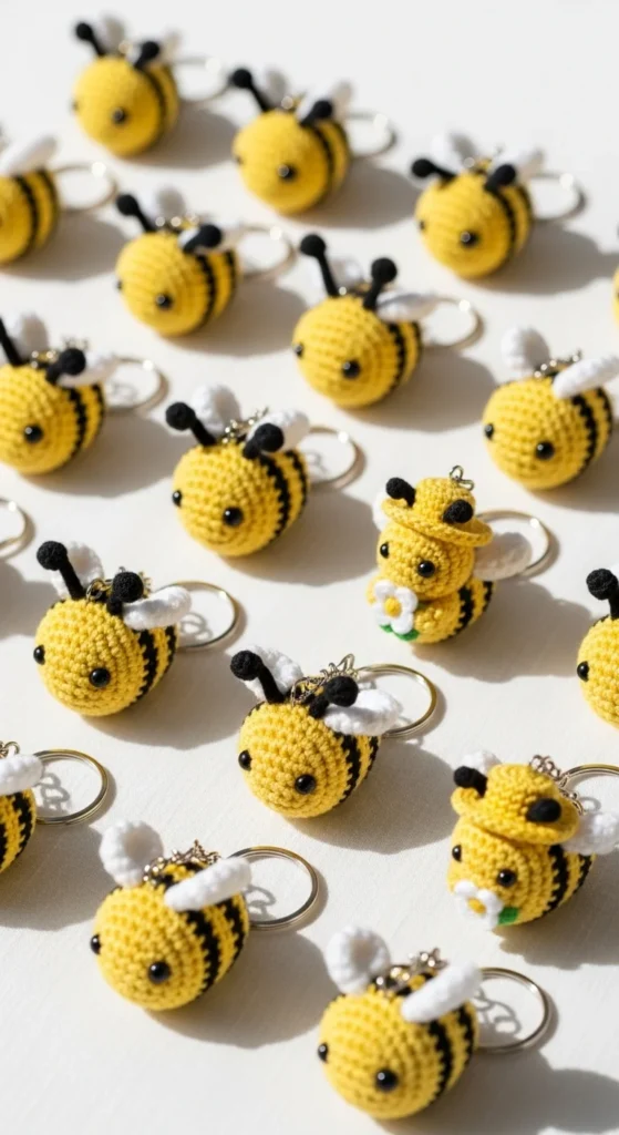 Crochet Bee Keychain