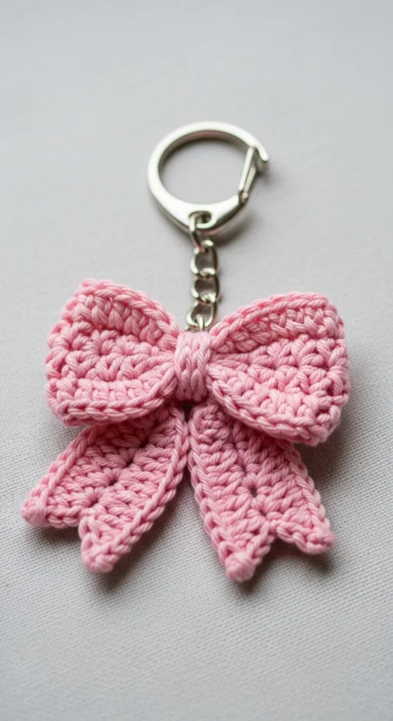 Crochet Bow Keychain