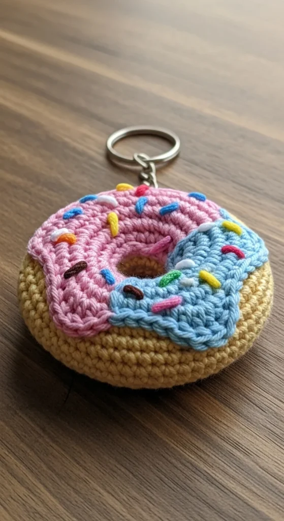 Crochet Donut Keychain