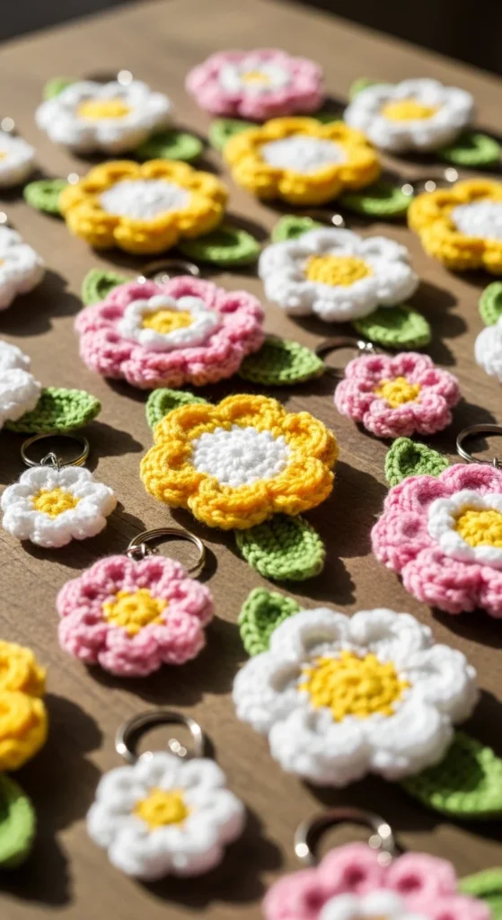 Crochet Flower Keychain
