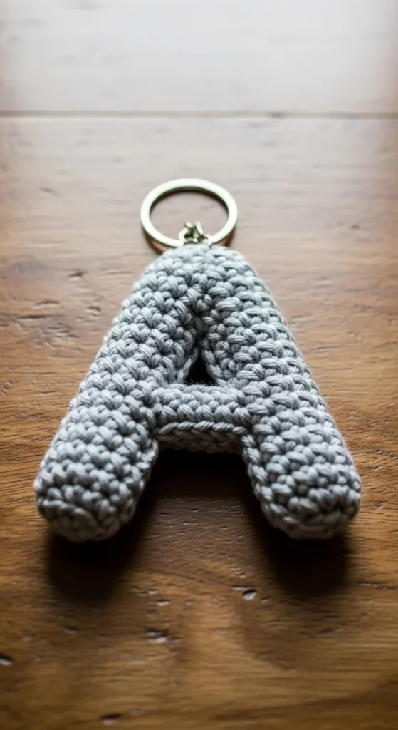 Crochet Letter Initial Keychain