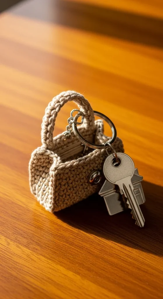 Crochet Mini Bag Keychain