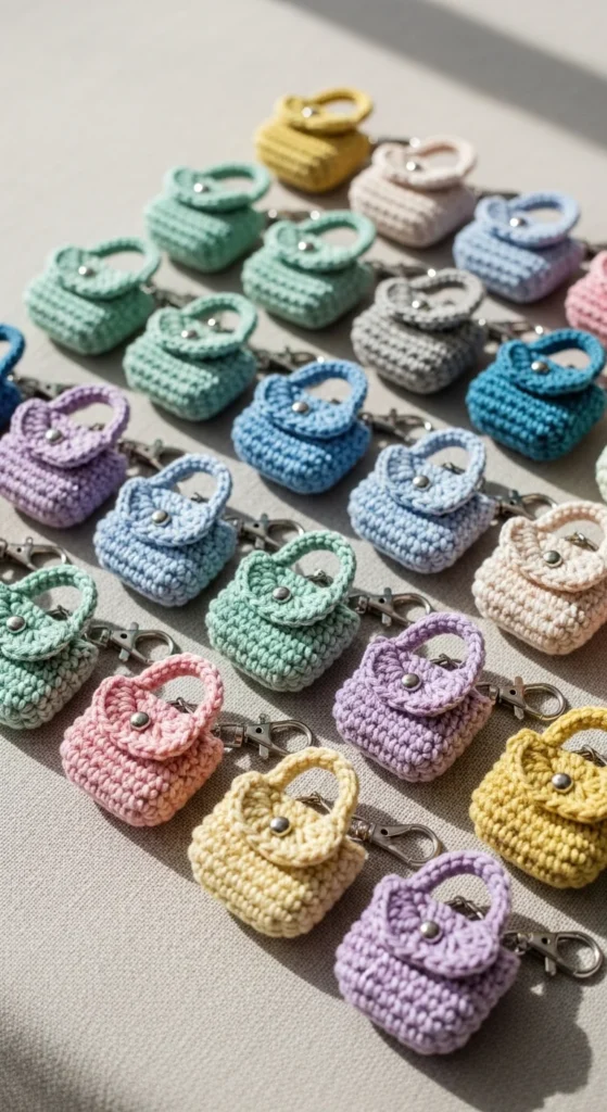 Crochet Mini Bag Keychain