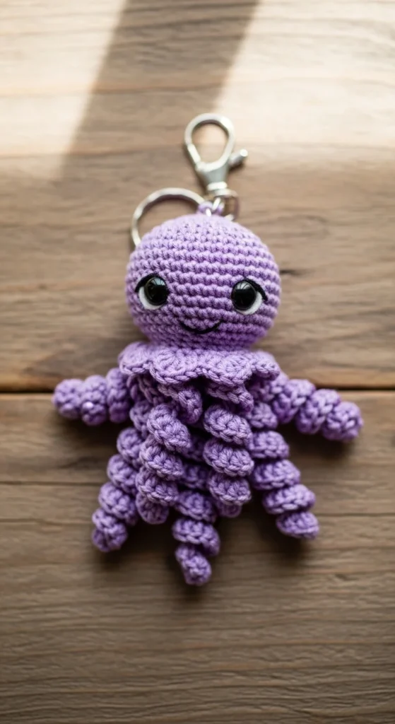 Crochet Octopus Keychain