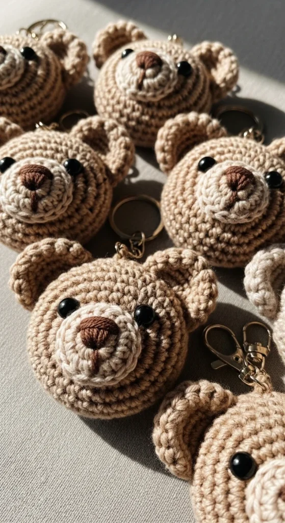 Cute Bear Face Keychain