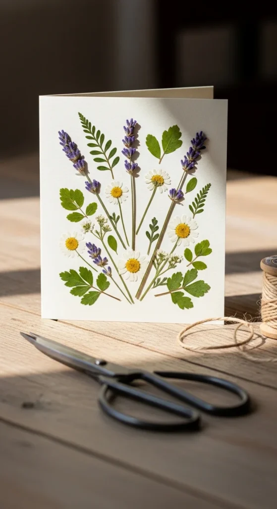 Dried Flower Pressed Card