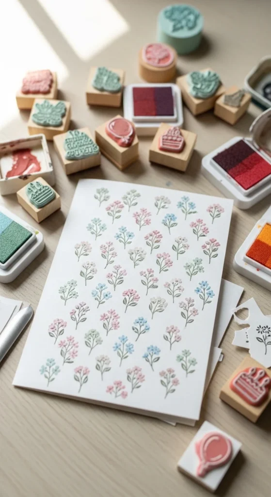 Floral Stamp Pattern Card